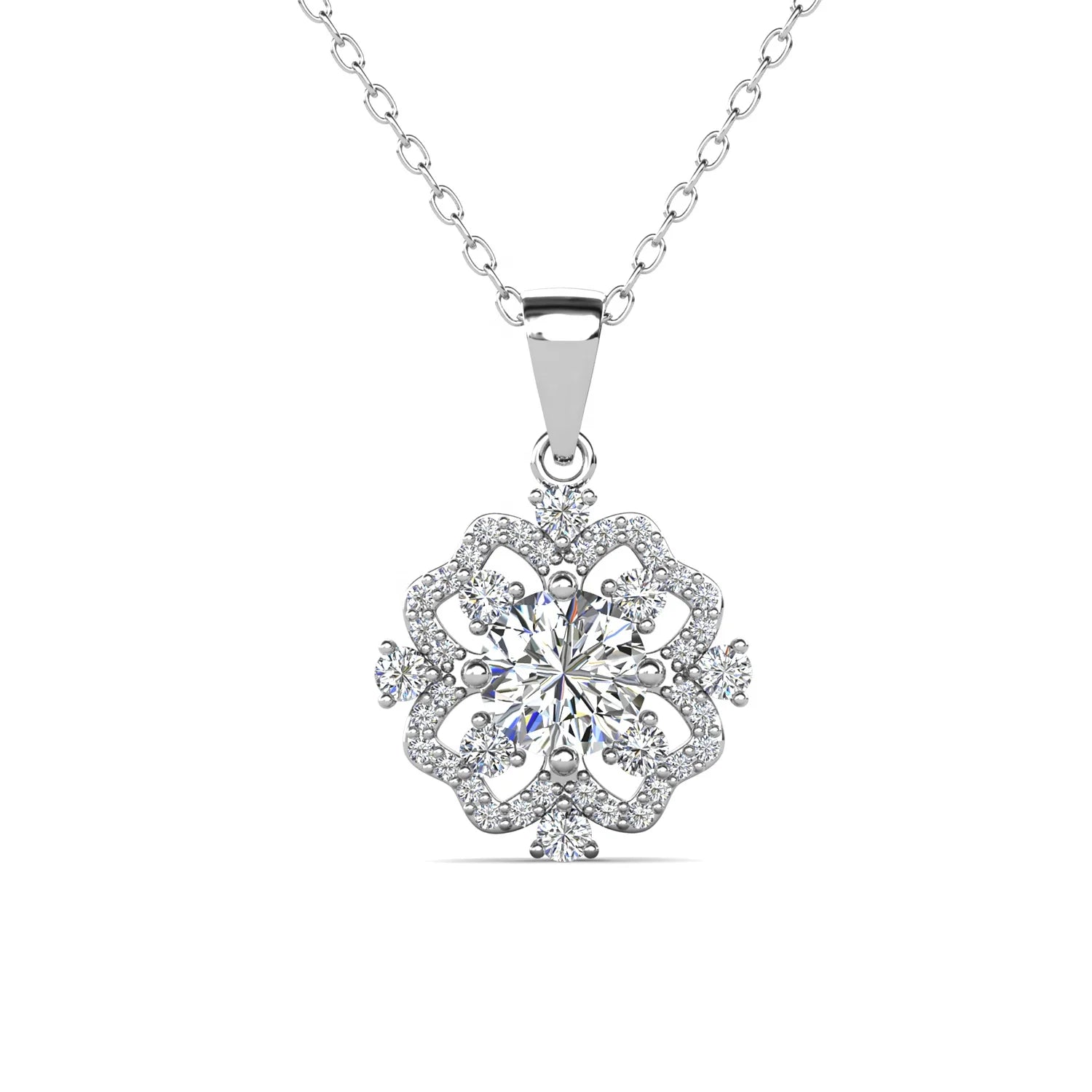 Affordable GRA Certified Moissanite Unique Fine Jewelry 925 Silver Vintage Cluster Pendant Necklace for Women Destiny Jewellery