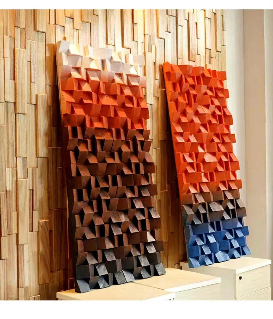 Modern Three-dimensional Color Wood Mosaic Matte Tiles Bedroom Living Room Interior Wall Decor Board DS MOSAIC DSW100