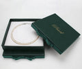 Jewelry Box Paper Box Necklace Ring Earrings with Ribbon Can Print logo Green Box