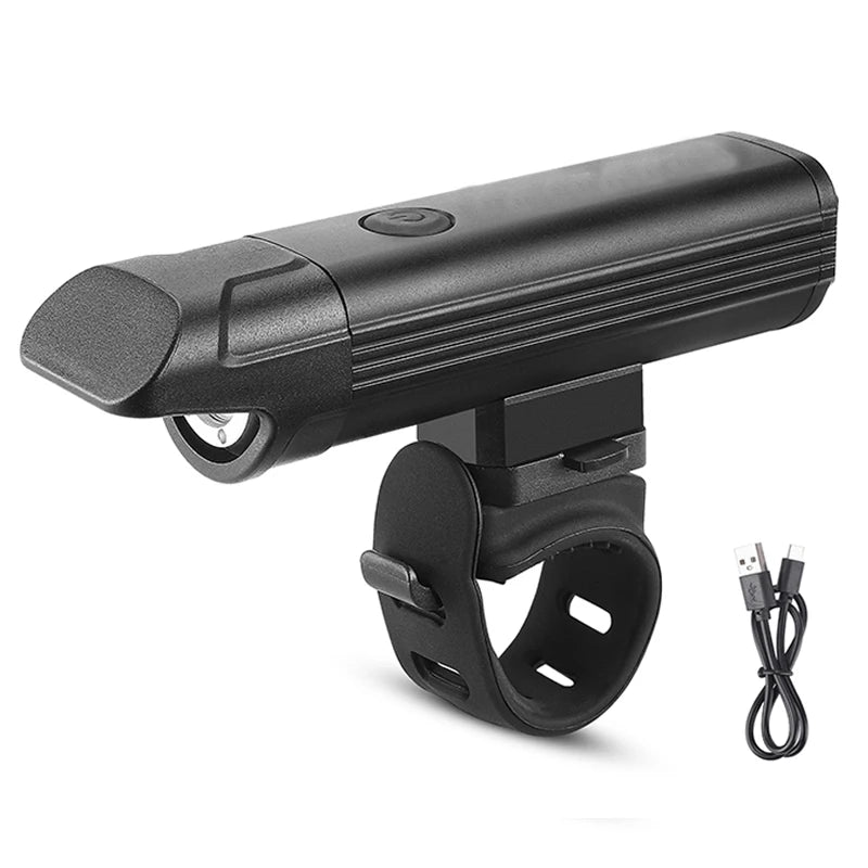 2024 Factory 500lm Anti-Glare Portable Headlight USB Rechargeable Aluminum Alloy Waterpoof Mountain Bike Front LED Bicycle Light