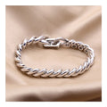 Design Twist Spiral Bracelet Men's 925 Sterling Silver