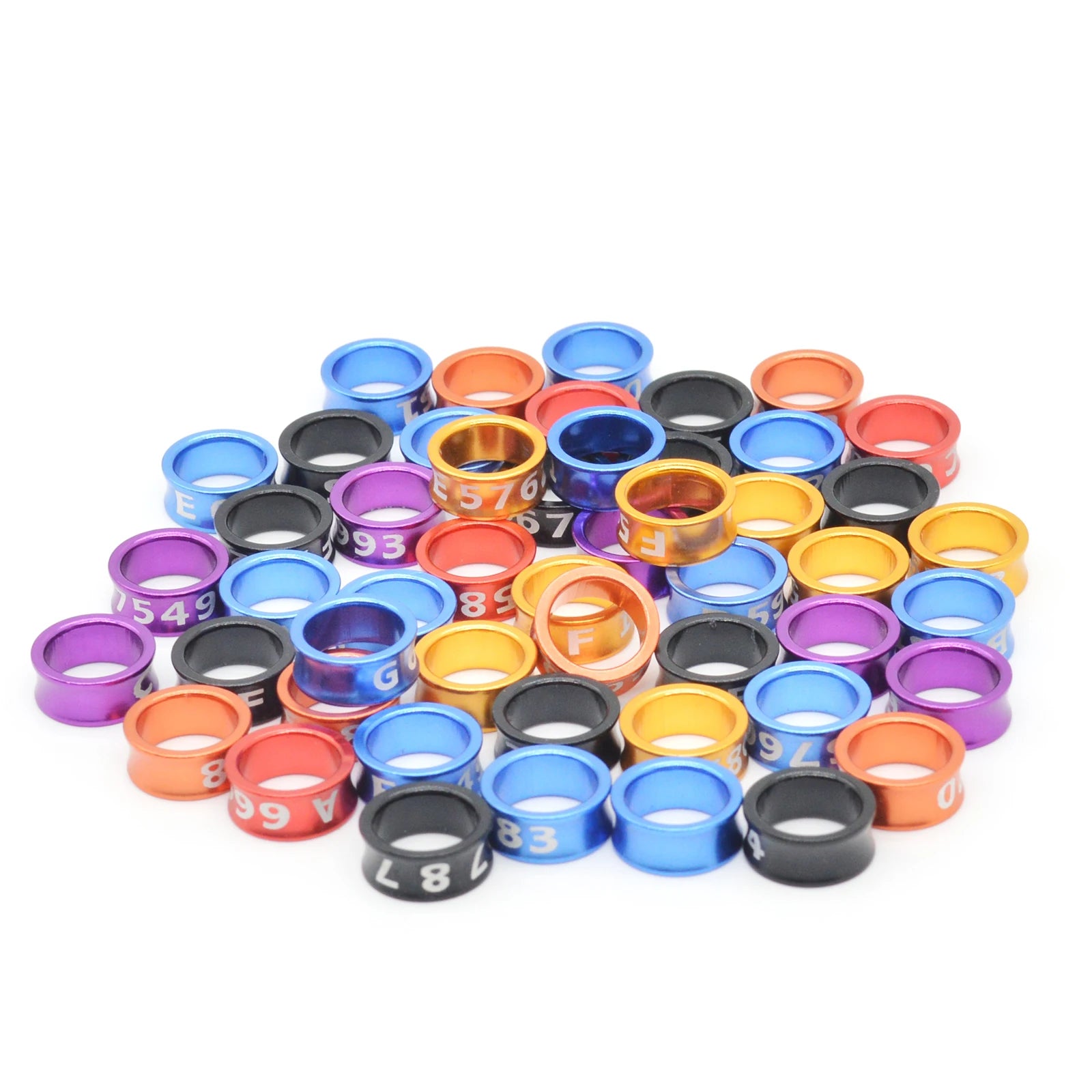Bird Identification Leg RingsMulticolor Aluminum Bird Foot Bands50 Pieces Portable Bird Marking Rings for Birds(8mm 50PCS)