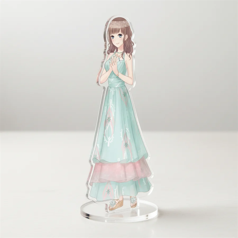 Custom Photo Acrylic Display Stand UV Printed Clear Anime Hologram Rainbow Acrylic Standee Shaker Quicksand