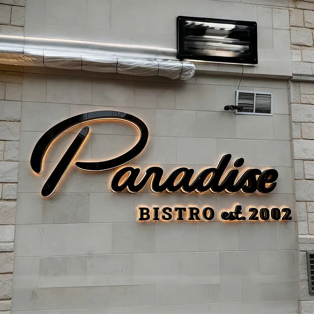 Custom Made Led Letters Signs 3D Metal Logo Sign Outdoor Backlit Letter Signage Led Illuminated Sign Signboard for Business Spa