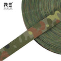 Germany Flectarn High Tenacity Polyester 25mm Webbing Tape Woodland Camouflage Printed for Sustainable Tactical Bag Backpack