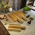 Luxury Elegant Bamboo Acacia Wood Charcuterie Board Handle Eco-Friendly Dishwasher Safe for Food Presentation Cheese Fruits
