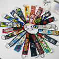 Wholesale Freeshipping Mix Anime Embroidered Keys Tag Keychains Jet Tag Women Keyring Car Keys Backpack Jewelry Accessories Gift