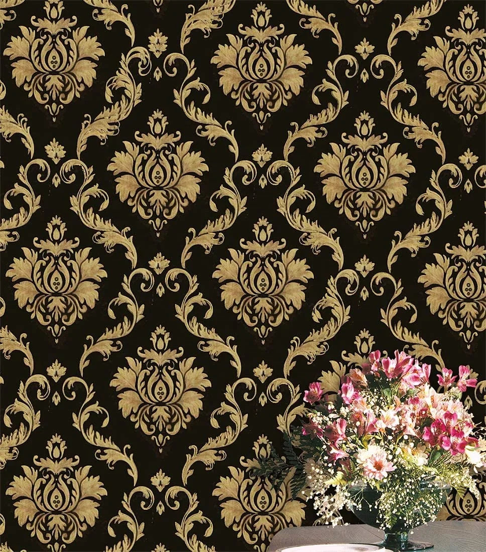 UDK Modern 3D PVC Vinyl Wallpaper Big Flower Design for Living Room Background Wall Decor Waterproof and for Hotels
