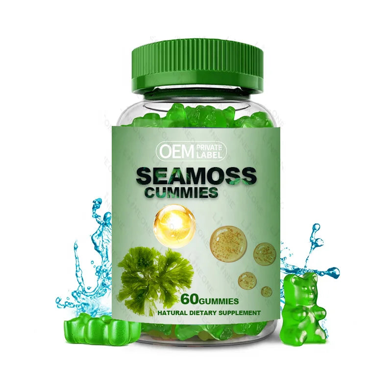 Irish Sea Moss Vegan Gummies BladderwrackBurdock Root and Natural Fruit Pectin With Private Label