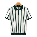 OEM custom logo embroidery printed design Summer Short-Sleeve Business Striped Polo Shirt Knitted Short-Sleeve polo