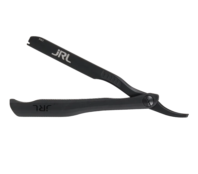 JRL High Quality Non-Disposable Precision Styling Razor Black Professional Stainless Steel Barber Straight Edge Razor Magnetic MegaBDM