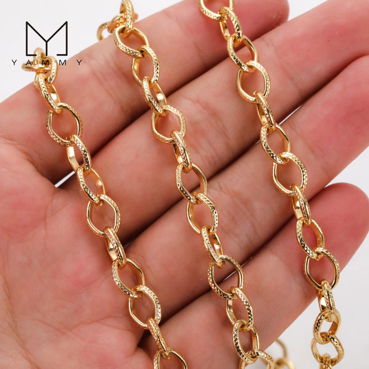 Spool Roll Meter Sales Brass Wide Necklace Chains Components 7mm 1 Meter for Jewelry Making