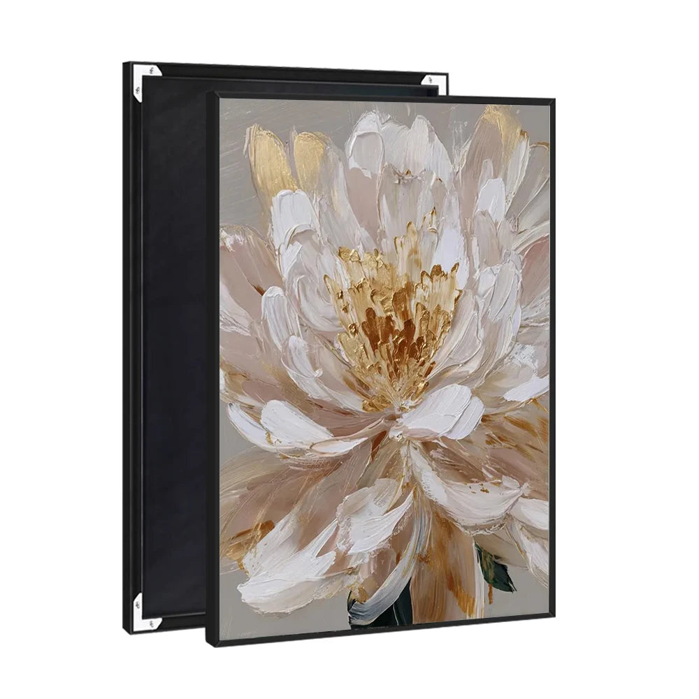 Luxury Textured Canvas Painting Floral Wall Art Poster Crystal Porcelain Abstract Digital Print Flower Canvas Wall Art Home Deco MegaBDM