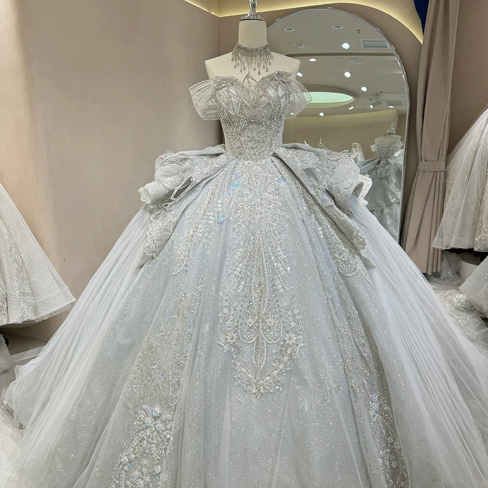 Jancember DW0035 Beautiful Off Shoulder Plus Size Women's Wedding Bridal Dresses