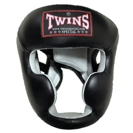 Customizable High Quality Twins Leather Lace-Up Boxing Head Guard Thick 4-Layer Padding Hand Grips Breathable Design-Twins Brand