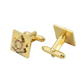 Custom Luxury Fashion Copper Hard Enamel Gold-Plated Cufflinks and Tie Clips with Personalized Printed Logo
