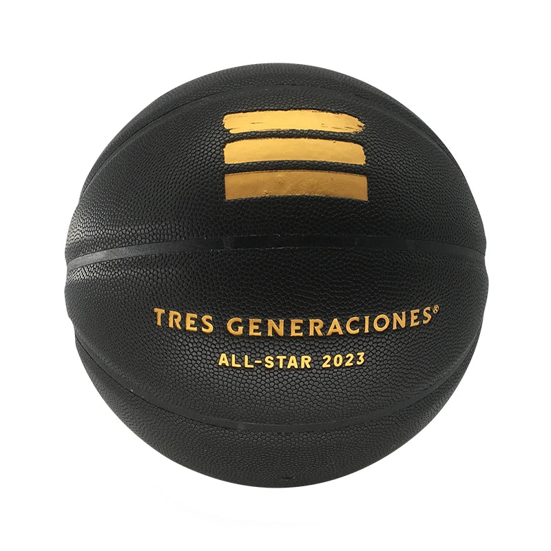 Factory Custom UNIQUE Brand Basketball Your Logo Size 7 29.5 Foil Gold Customized Logo High-quality Water Resistant Black PU