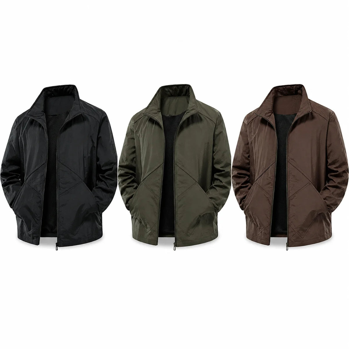 Oem Customized logo Design Elastic Waterproof Outdoor Windbreaker Stand Collar Jacket Nylon Windbreaker Casual Men's Jacket MegaBDM