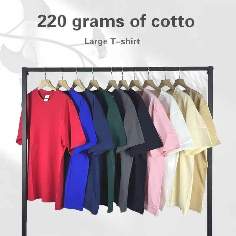 220G 100% Combed Cotton Mens Crew Neck T Shirt Custom Logo Short Sleeve Advertising Promotional Tee Breathable Casual Wholesale MegaBDM