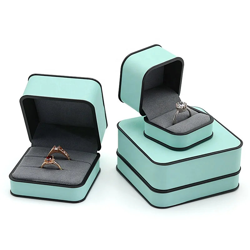Wholesale High-End Orange Jewelry Box Rectangle Shape Hot Sale for Wedding Ring Packaging Free Custom Logo Printing