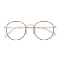 Retro Unisex Anti Blue Light Round Foldable Metal Frame Glasses for Diamond Face Shape