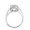 GRA Certified Lab Grown Diamond Jewelry Luxury Sterling Silver Moissanite Adjustable Spiral Heart Ring Destiny Jewellery