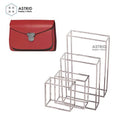 Silver Stainless Steel Metal Cube Bag Purse Display Stand for Shop