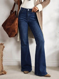 High-Waisted Flare Pants Winter's New Slim Denim Jeans for Women Breathable Embroidered Design with High Waist for Summer Autumn