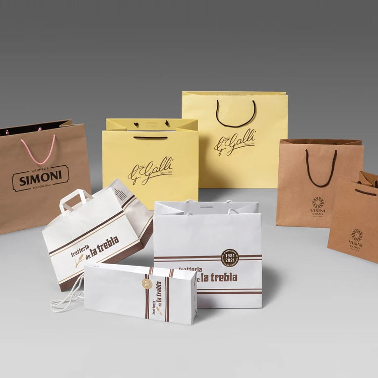 Custom Logo Luxury Gift Bags Lamination Ribbon Sturdy Kraft Cardboard Paper Bulk Wedding Party Birthday Business Supermarket MegaBDM