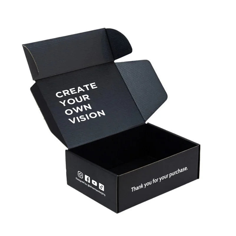 Custom Logo Eco-Friendly Black Waterproof High-End Matt Lamination Corrugated Mailer Gift Box Sponge Lining for Shipping Mailing