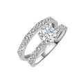1CT Lab Grown Diamond Fine Jewelry Sterling Silver 925 Moissanite 2 in 1 Unique Engagement Bridal Ring Set Destiny Jewellery
