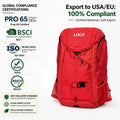 Custom Logo Professional Red Baseball Bag Youth Softball Equipment Backpack with Cleat Compartment Hook for Bats and Helmets