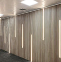 MDF Slatted Wood Acoustic Panel Polyester Fiber Soundproof Wall Soundproof Board Wall with Led Light MegaBDM