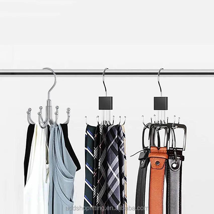 8 Hooks Merchandise Rotating Commercial Display Belt Hanger for Shop