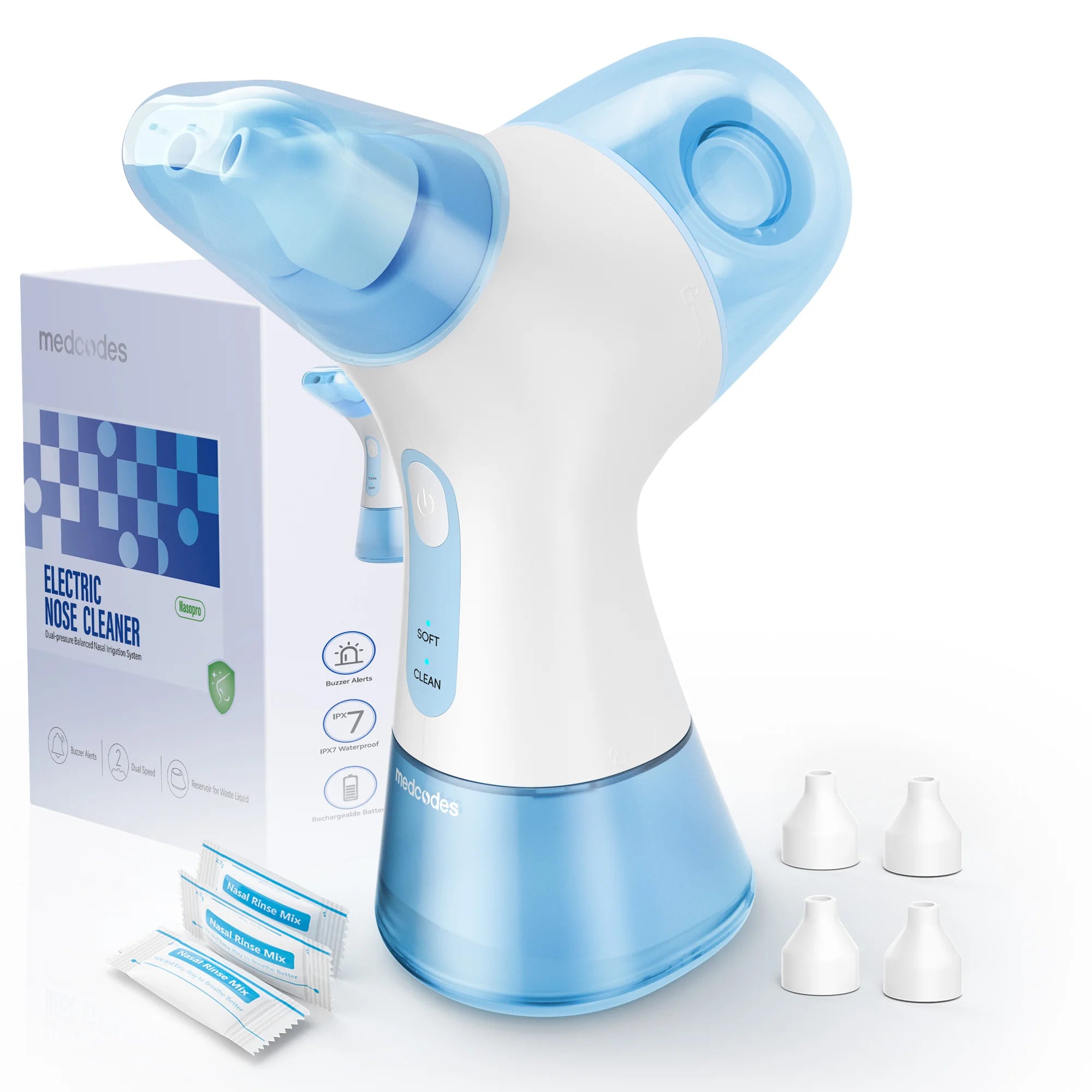 Nasal Irrigation System Sinus Rinse Machine with Water Tank & Waste Collection Tank - Nose Cleaner for Sinus,Allergy Relief