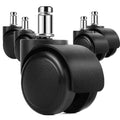 Set of 5pcs 2 Inch Black Modern Swivel Casters Wheels 30kg Load Capacity for School Living Room Dining Office Furniture MegaBDM