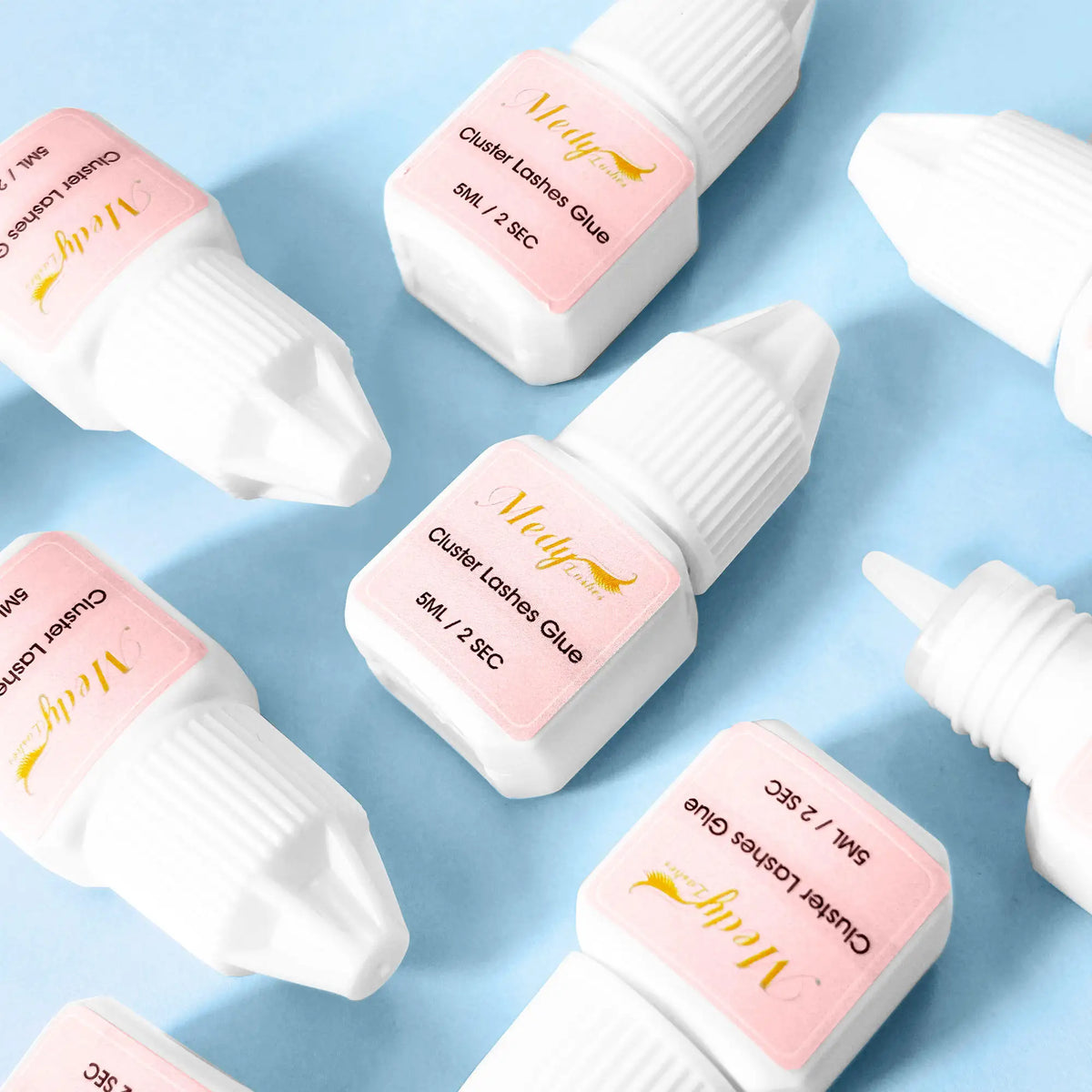 Private Label 5ml DIY Liquid Eyelash Extension Glue Cluster Lash Long Wearing Waterproof with Extra Hold for 2 Weeks MegaBDM