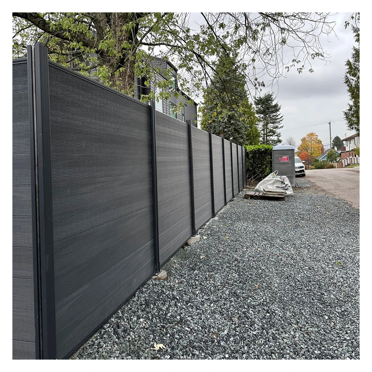 Cheap and Easy to Install Outdoor Co-Extrusion WPC Privacy Fence Panel Gate with Aluminum Door Frame Wood Plastic Composite Gate