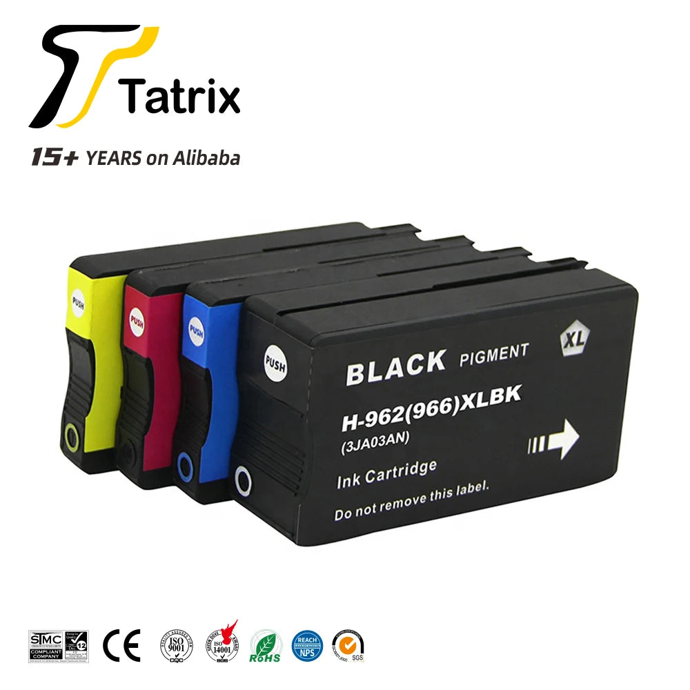 Tatrix 962XL 966XL hp 962 966 Compatible Color Ink Cartridge for HP OfficeJet Pro 9015 9020 9025 Printer MegaBDM