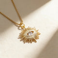 QIKU Creative Eye Shape Gold Plated Pendant Women Necklace Copper Unisex Jewelry Unusual Accessories Gift Wholesale Dropshipping