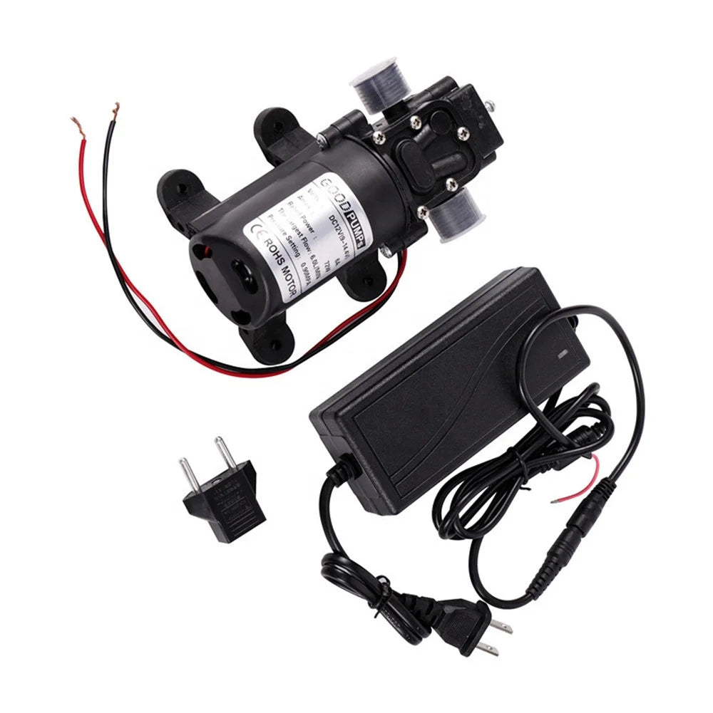 DC12V 72W 6A Self Priming Diaphragm Pump Micro Electric Reflux Water Pump for Garden Irrigation Misting System