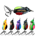 4.5cm/7.2g 5 Colors Printed Freshwater Fishing Lure Double Blood Hooks Artificial Soft PVC Baits Top Water Frog Lure for Bass