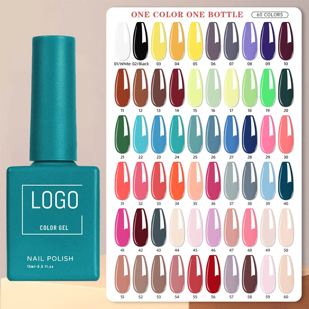 Gel Nail Polish Set 60 Colors Base Coat Glossy Matte Top Coat Blue Purple Gel Polish Gel Nail Kit Gifts for Women DIY at Home MegaBDM