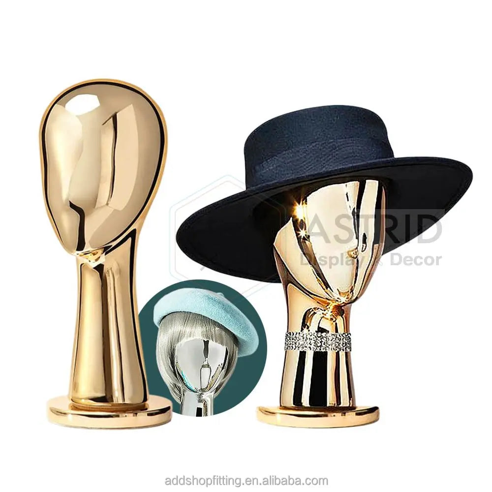 2 Colors Metal Head Mannequin cap hat Display Holder hair wig display Stand for store