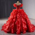 Jancember 241070 Traditional Red Sequins Puffy Plus Size Women's Evening Dresses