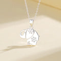 Cute Elephant Fashion Jewelry Cubic Zircon 925 Silver Chain Wholesale Pendant Necklaces