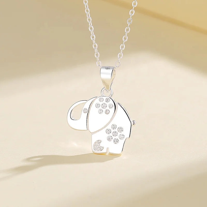 Cute Elephant Fashion Jewelry Cubic Zircon 925 Silver Chain Wholesale Pendant Necklaces