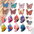 Enamel Butterfly Wing 1-Loop Gold Tone Alloy Charm Pendant for Colorful Boho Dangle Earrings MegaBDM