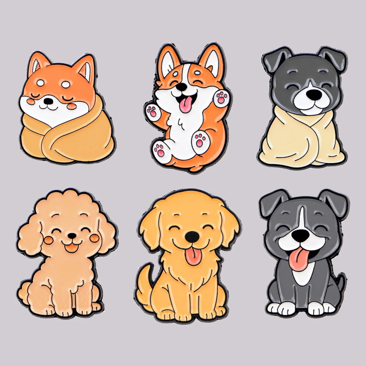 Cute Dogs Enamel Pin Corgi Brooch Pines Lapel Pins Badge on Backpack Clothing Accessories Animal Jewelry Pet Lover Gifts MegaBDM