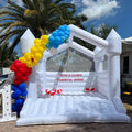 Commercial Grade Kids Birthday Wedding Party White Inflatable Bounce House Jumping Castle With Ball and Slide